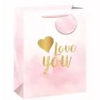 Bolsa de regalo con letras doradas 