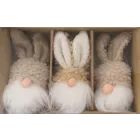 Figuritas de duendecillo con orejas de conejo - 3 piezas, 8 cm