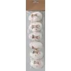 Oeufs décoratifs à motif lapin - blanc, 6 pièces, 6 cm