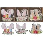 Hasenohren-Holzdekoration - zum Aufhängen, 9-teilig, 5 cm