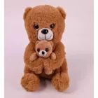 Pluchen berenknuffel met kleintje - 20 cm