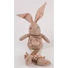 Barna pöttyös nyuszi figura filcből - 40 cm