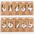 Számos születésnapi gyertya - arany-fehér, 10 cm - 0