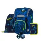 Oxy Sky schooltas-set met voetbalmotief voor groep 3-5 van de basisschool – 4-delig