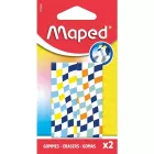 Maped: Set di gomme a quadretti - assortite, confezione da 2