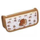 Estojo de canetas com zíper e estampa de capivara - 21 x 6 cm