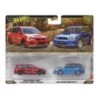Hot Wheels: 2005. gada Mitsubishi Lancer un 2004. gada Subaru Forester deluxe mašīnītes – 2 gab.