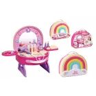 Mini-Frisiertisch-Spielset im Regenbogenkoffer – tragbar