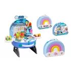 Conjunto de pastelaria mini em mala arco‑íris – portátil