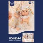 Păpușă bebeluș nou-născut cu hăinuță – 25 cm