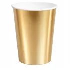 Elegantiškas auksinės spalvos popierinis puodelis – 250 ml, 6 vnt.