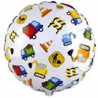 Folienballon mit Baufahrzeug-Motiv – 46 cm, verpackt