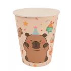 Bicchieri di carta con dolci capibara - 270 ml, confezione da 10