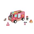 Tooky Toy: Drevené hasičské auto s príslušenstvom