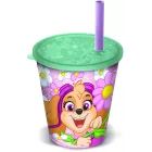 PAW Patrol: Joy Plastikbecher – 285 ml, mit Trinkhalm, pink