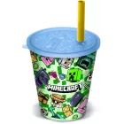 Minecraft: πλαστικό ποτήρι Joy - 285 ml, με καλαμάκι