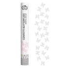 Pneumatisch confettikanon met witte vlinders – 40 cm