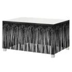 Zwarte tafeldecoratie met lint, 80 x 300 cm