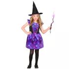 Costume da strega fantasia blu‑viola, taglia 158