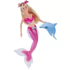Steffi Love: Meerjungfrauen-Puppe mit drückbarer glitzernder Flosse und Delfin