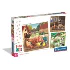 Clementoni: Zvířátka na farmě – puzzle 3 × 48 dílků