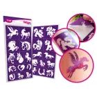 TyToo: Άλογα και πόνι σετ στένσιλ για τατουάζ με γκλίτερ
