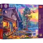 Trefl Premium Plus: Abendsonne am Blockhaus – 500-teiliges Puzzle