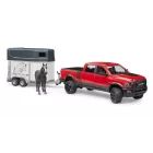 Bruder RAM 2500 Power Wagon με ρυμουλκούμενο μεταφοράς αλόγων και 1 άλογο