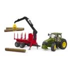 Bruder John Deere 7R 350 miško priekaba su 4 rąstais