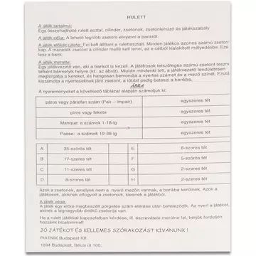 Rulet - juego de sociedad en húngaro - .imagen