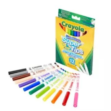 Crayola: Conjunto de marcadores finos laváveis - 12 unidades