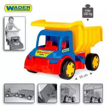 Wader: Caminhão Gigante, 55 cm - vermelho-azul-amarelo (suporta 150 kg!) - .Imagem