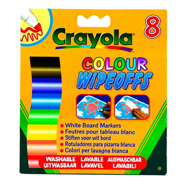Crayola: Lemosható vastag filctoll készlet fehér táblára - 8 db-os
