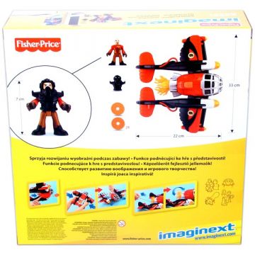Fisher-Price: Imaginext Vladarji neba - rdeče dvotrupno letalo s pilotom - .slika