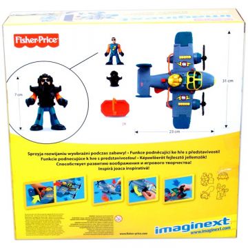 Fisher-Price: Imaginext Vladarji neba - modro dvomotorno letalo s pilotom - .slika