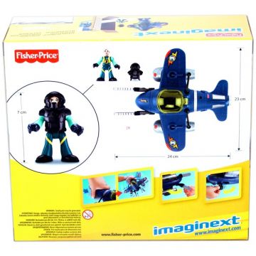 Fisher-Price: Imaginext Gospodarji neba - modri lovski letalnik s pilotom - .slika