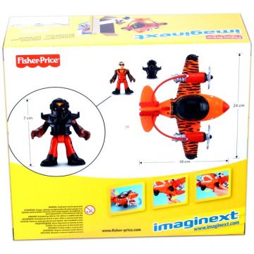 Fisher-Price: Imaginext Gospodarji neba - rdeče lovsko letalo s pilotom - .slika