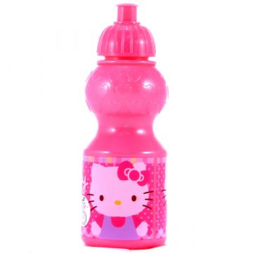 Pozdravljena Kitty: rožnata plastična steklenička - .slika