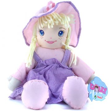 Dolly plišasta lutka - 45 cm - v pisani obleki, več vrst - .slika