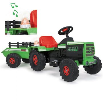 Injusa: Grüner Elektro-Traktor mit Anhänger - 6V - . bild aus