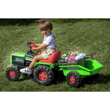 Injusa: Grüner Elektro-Traktor mit Anhänger - 6V - . bild aus