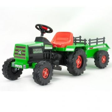 Injusa: Grüner Elektro-Traktor mit Anhänger - 6V - . bild aus