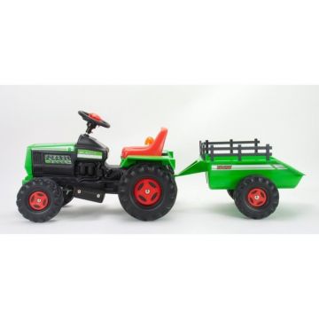 Injusa: Zöld elektromos utánfutós traktor - 6V - . kép