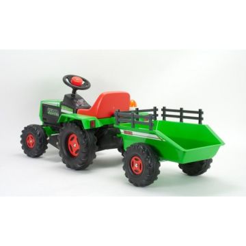 Injusa: Grüner Elektro-Traktor mit Anhänger - 6V - . bild aus