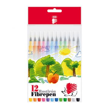 Conjunto de marcadores de fibras coloridos ICO Süni - 12 peças