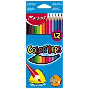 MAPED: Színes ceruza készlet - háromszög alakú, 12 db