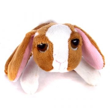 Rjavo-beli plišasti zajček - 13 cm - .slika