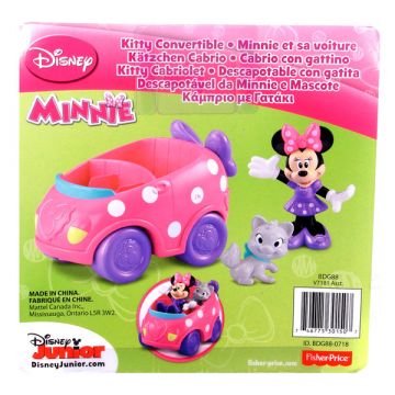 Modni Minnie miška - Minniin roza avto s mačko - .slika