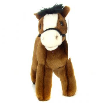 Rjava stoječa plišasta figura ponija, visoka 22 cm - .slika