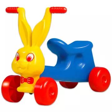 Motocicletă mică de plastic cu iepuraș